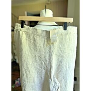 J. Jill Linen Pants Women's Plus 4X 100% Linen Pull On Straight‎ Wide Leg NWT